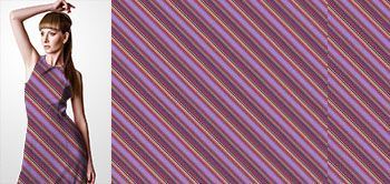 05001v Materiał ze wzorem kolorowe linie ułożone diagonalnie z przeplatającymi się ciemnymi liniami